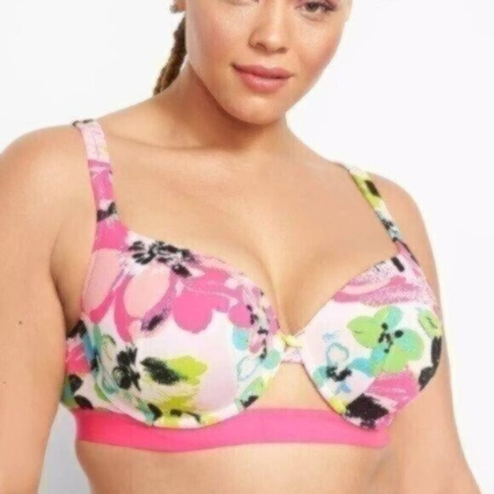 NWOT Cacique Lane Bryant Printed Micro Boost Balconette Cage Bra